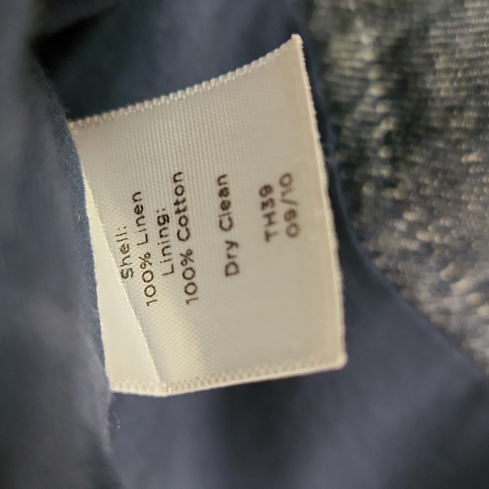 Talbots Blue Denim Jacket with Bow Accent SZ 16 Linen - Picture 8 of 9